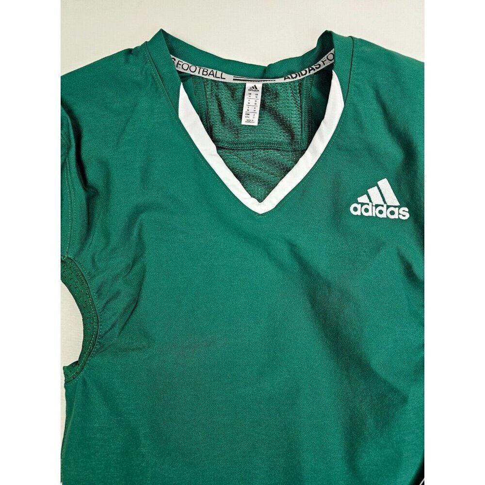 Adidas Size Medium Men's Green V Neck Embroidered Logo Football Jersey NWT - Picture 5 of 11